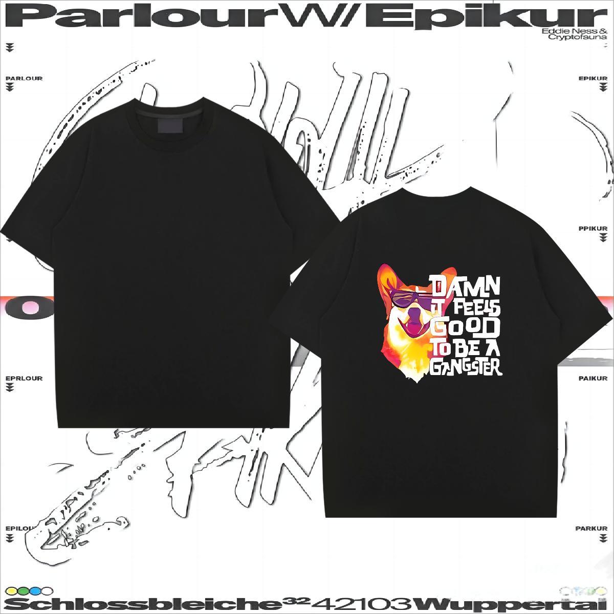 Brand Tshirts 230g Cotton dog T shirt Beach Crew Neck White Plus Size DIY Top Tees