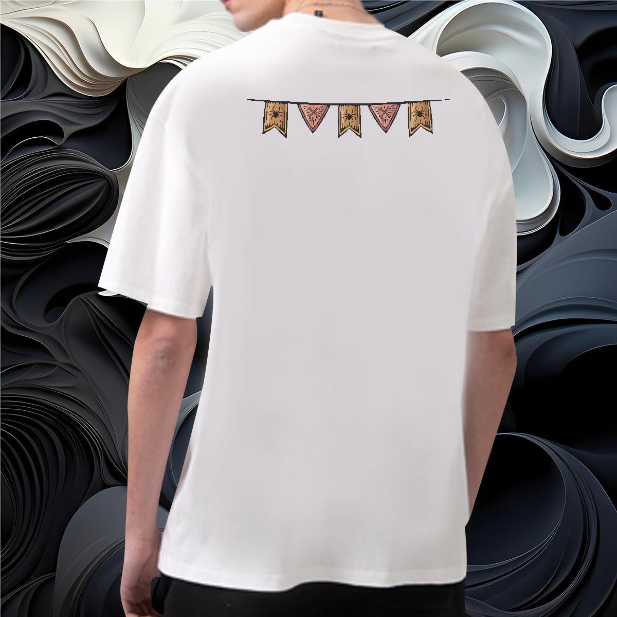 Fashion New T Shirts Men 230g Pure Cotton halloween Daily Outfit Top Tees Crew Neck Breathable Cool Design Men Tees Custom Print Plus Size