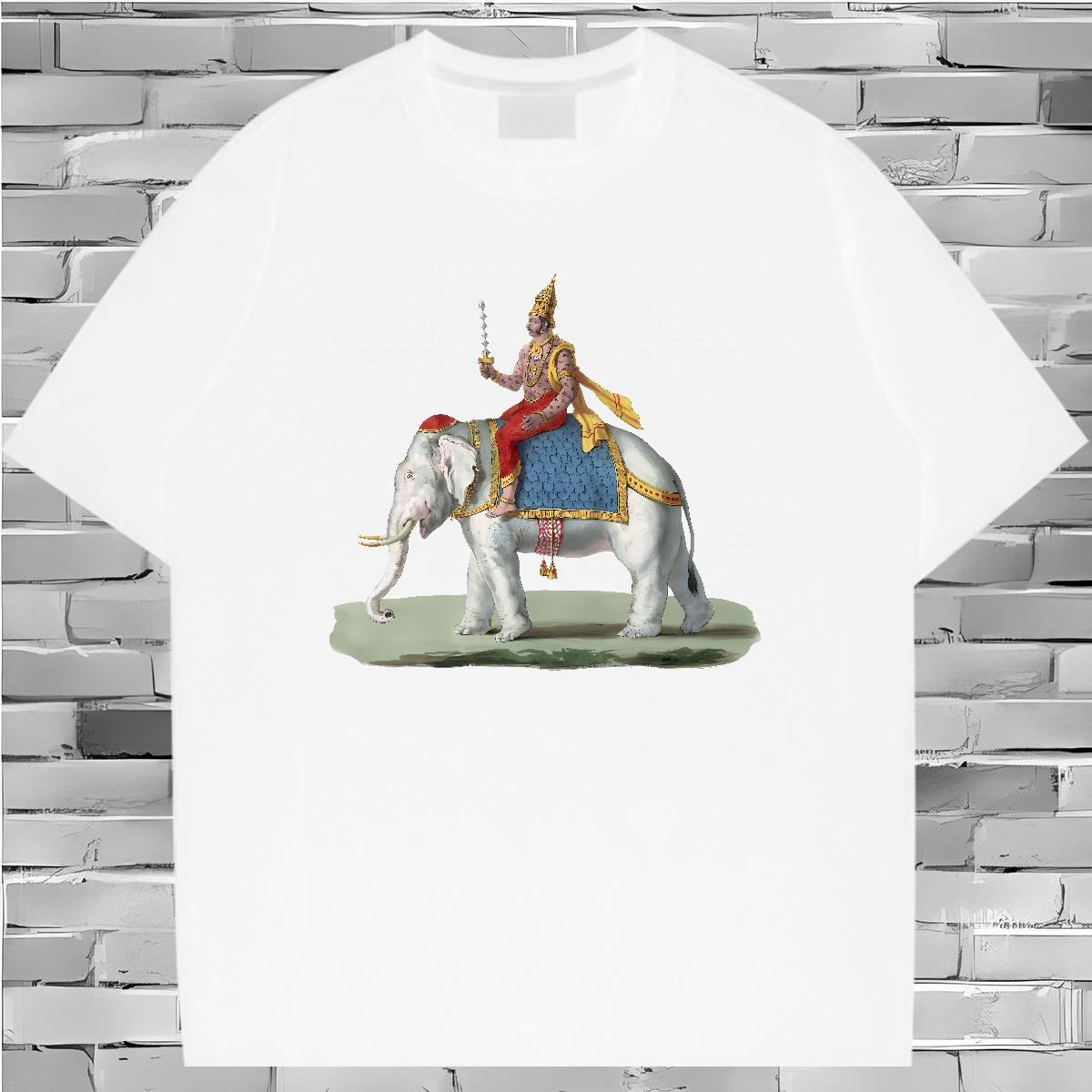 Fashion Casual Men T Shirts 230g 100% Cotton elephant Hip Hop Clothings Breathable Soft Unisex Men Tees Graphic