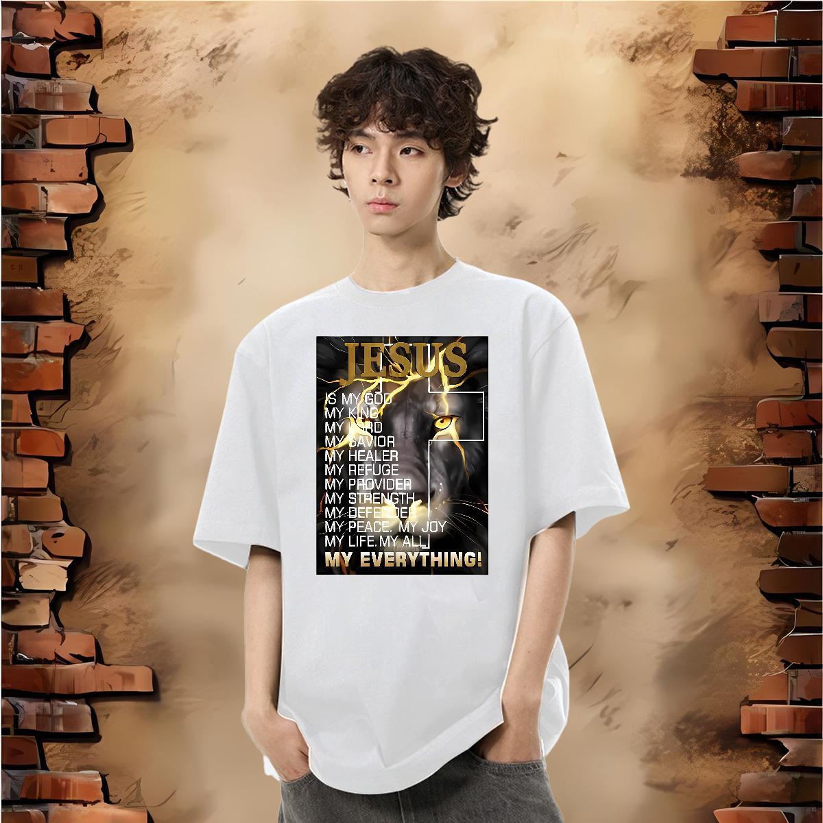 Fashion New T shirt 230g Cotton Casual Beach Tops O-Neck Short Sleeve Wholesale Mens Tshirts Custom Print Plus Size