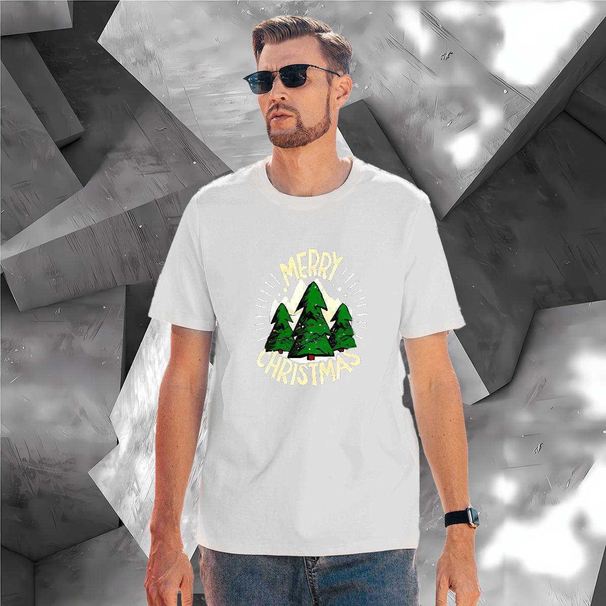 2024 Men T Shirts 230g 100% Cotton tree Hip Hop Tops Breathable Crew Neck Brand Men Tshirts Custom Big Size