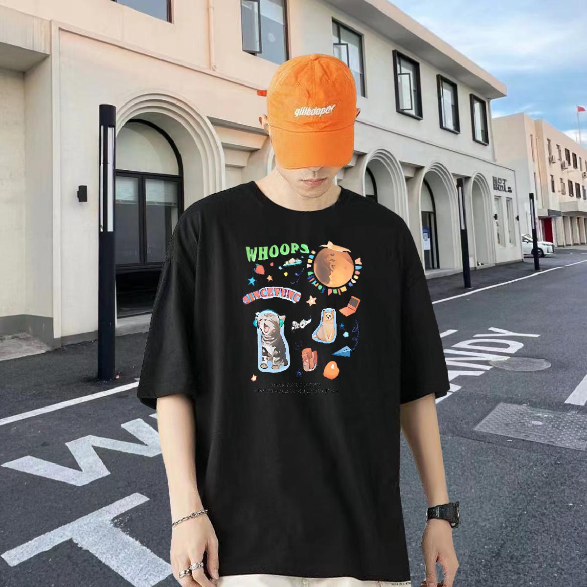 Designer Fashion T Shirt For Man 230g 100% Cotton cute Sport Tee Shirt O-Neck Short Sleeve Comfortable Couples T Shirts Oversized 3XL 4XL