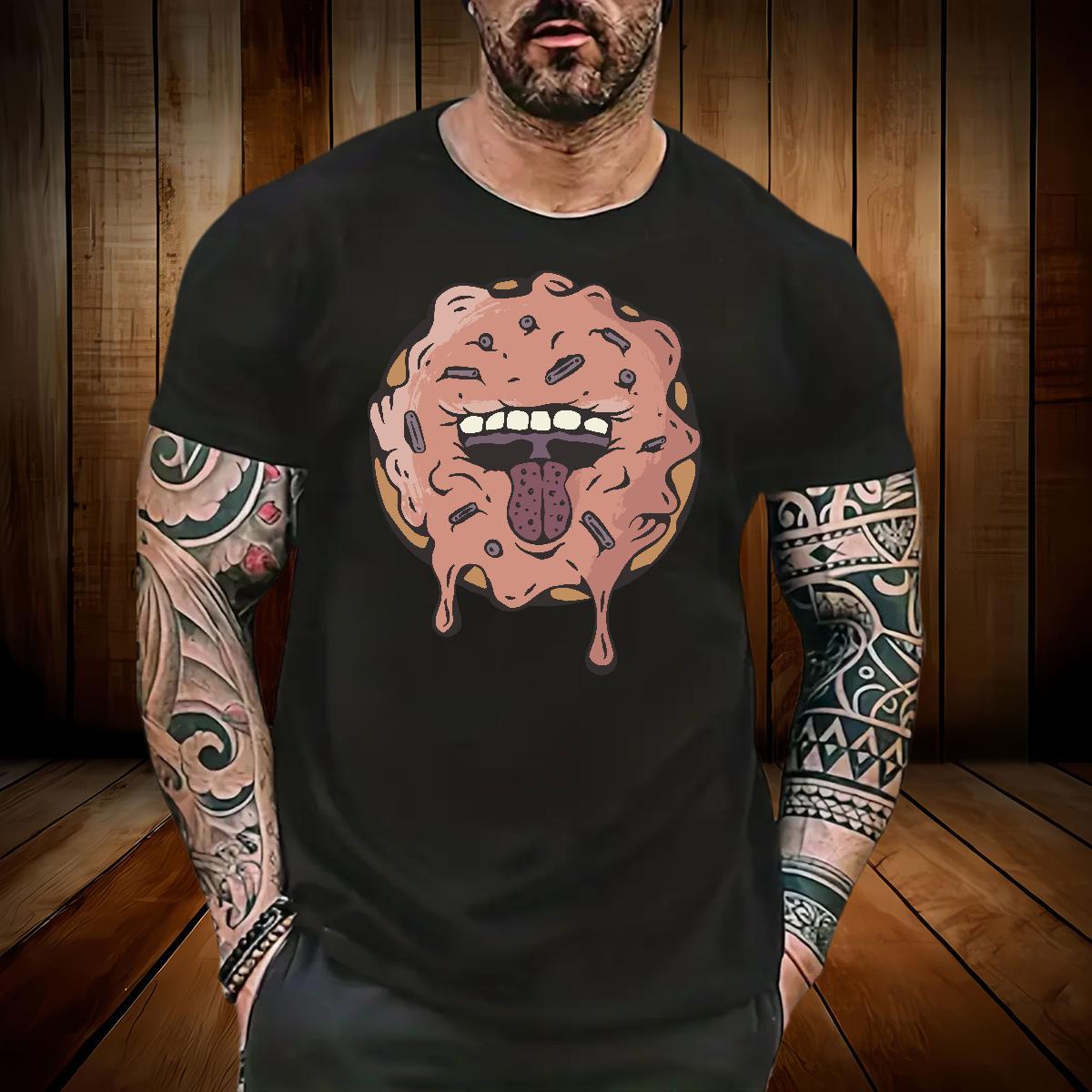 Brand T-Shirts 230g Cotton monster Daily Outfit Tees Shirts Round Neck Short Sleeve Loose Fit Men Tees Custom Anime