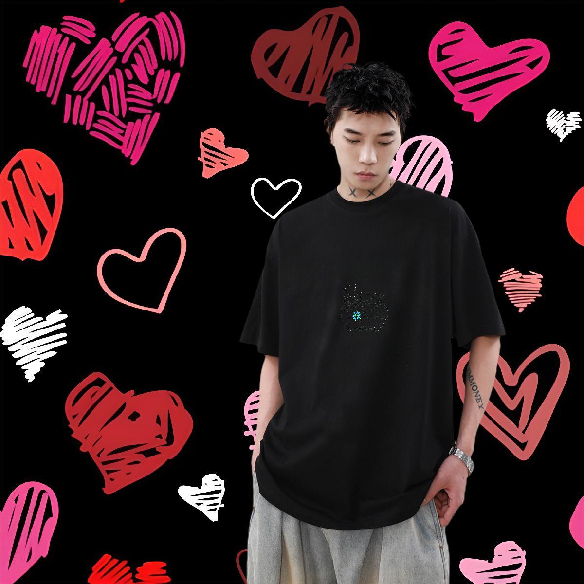 New Arrival T Shirt For Man 230g Pure Cotton fish Street Tshirts Breathable Short Sleeve Classic Tshirt for Man Woman DIY Printed