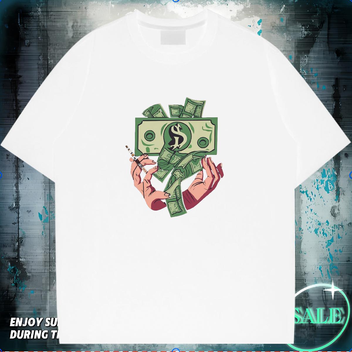 2024 New Mens T Shirts skull Wear 230g Cotton Casual Beach Brand Custom Printing Pure Cotton Couples T Shirts