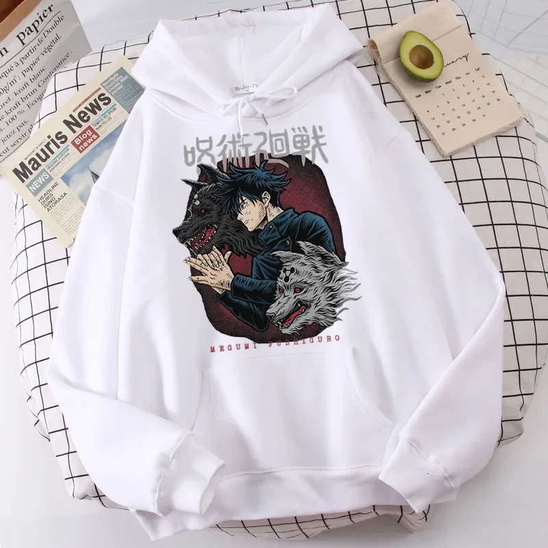 Womens Hoodies Japanese Anime Jujutsu Kaisen Hoodie Yuji Itadori Cartoon Sweatshirts Tops Kawaii Gojo Satoru Graphic Streetwear 240806