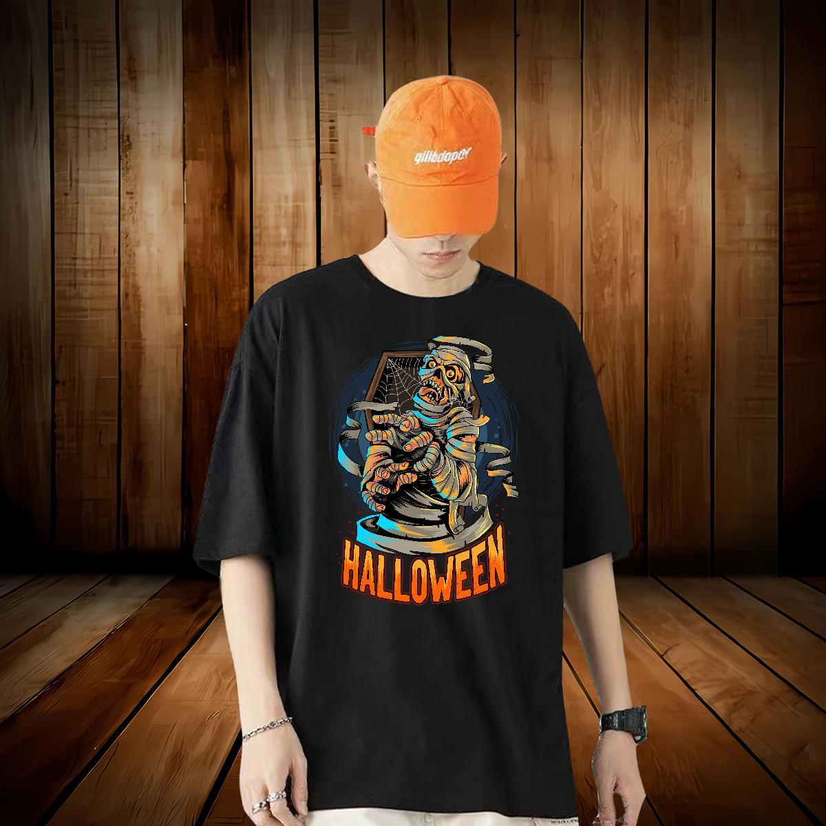 Designer Men T Shirts 230g Pure Cotton monster Street Tee Shirt Crew Neck Loose Men Tees DIY Printed