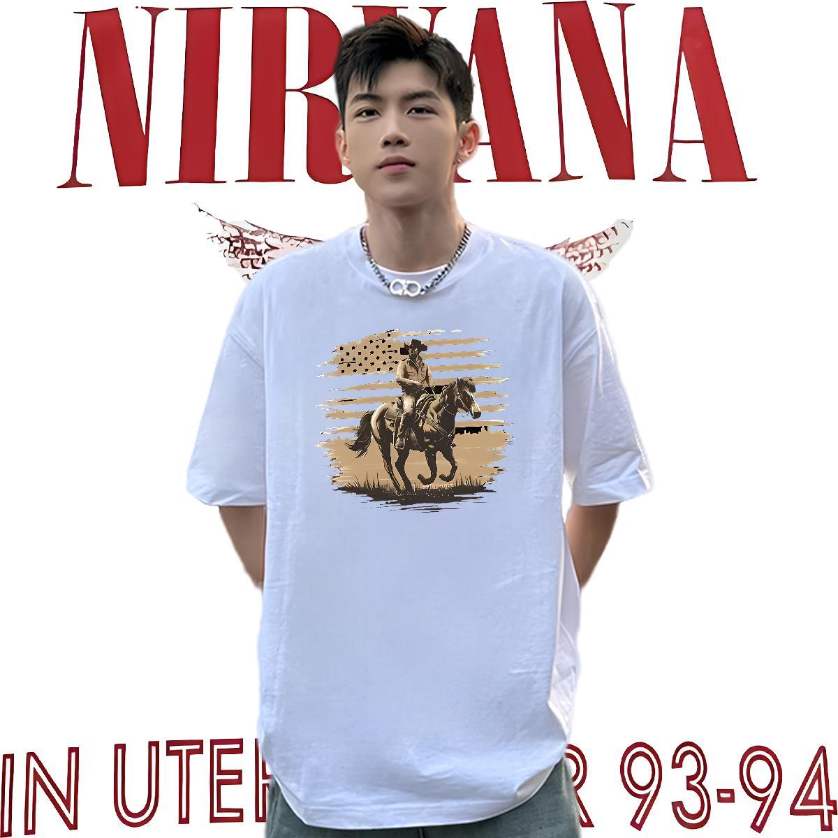 Designer Fashion Mens T Shirts 230g Pure Cotton horse Street Polos O Neck Short Sleeves Cool Men Tops Tees DIY Printed