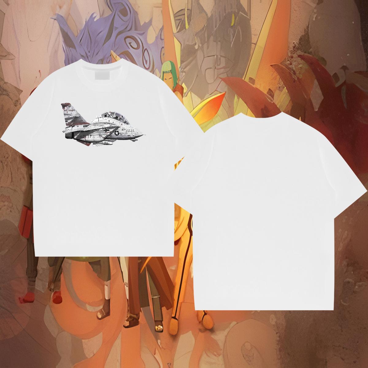 Soft Men Clothes T-Shirt 100% Cotton 230g Sport plane Customized Print Breathable Crew Neck 2024 Man T Shirts Tees