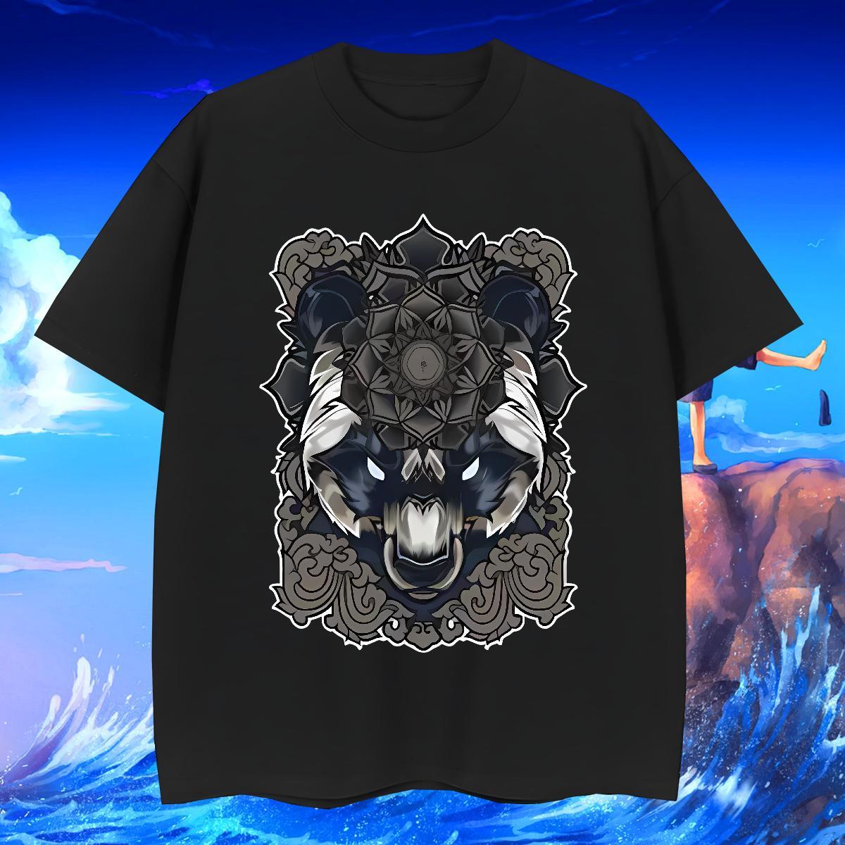 Man T Shirts 230g Cotton wolf Street Short Sleeve Soft Black Oversized Tshirt for Man Woman Fashion Designer Cool Design Polos