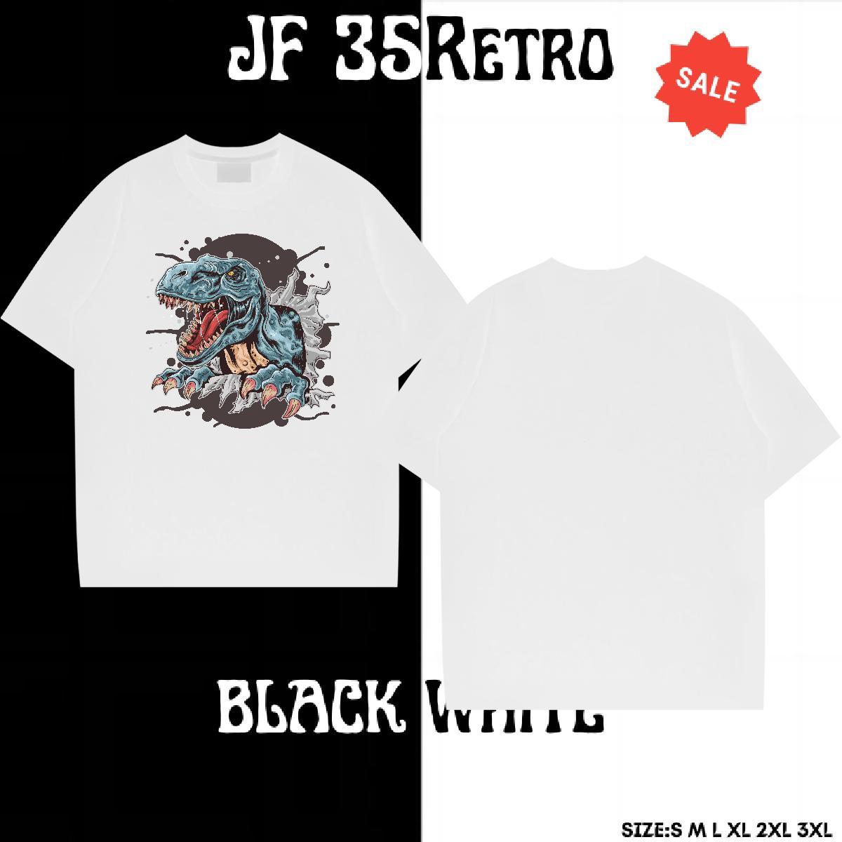 Comfortable Men Clothes T-Shirt 230g Cotton dinosaur Mens T Shirts Daily Outfit Short Sleeve Soft Cartoon Print Classic Top Tees