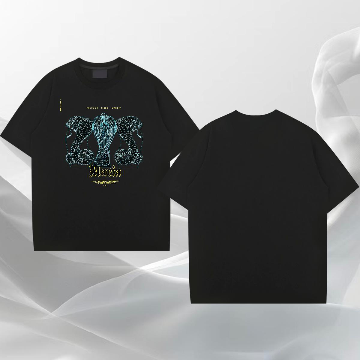 Cool Design Men Tshirts 230g 100% Cotton Anime Printing Street snake Cartoon Print Breathable Crew Neck Customized T Shirts Men Polos