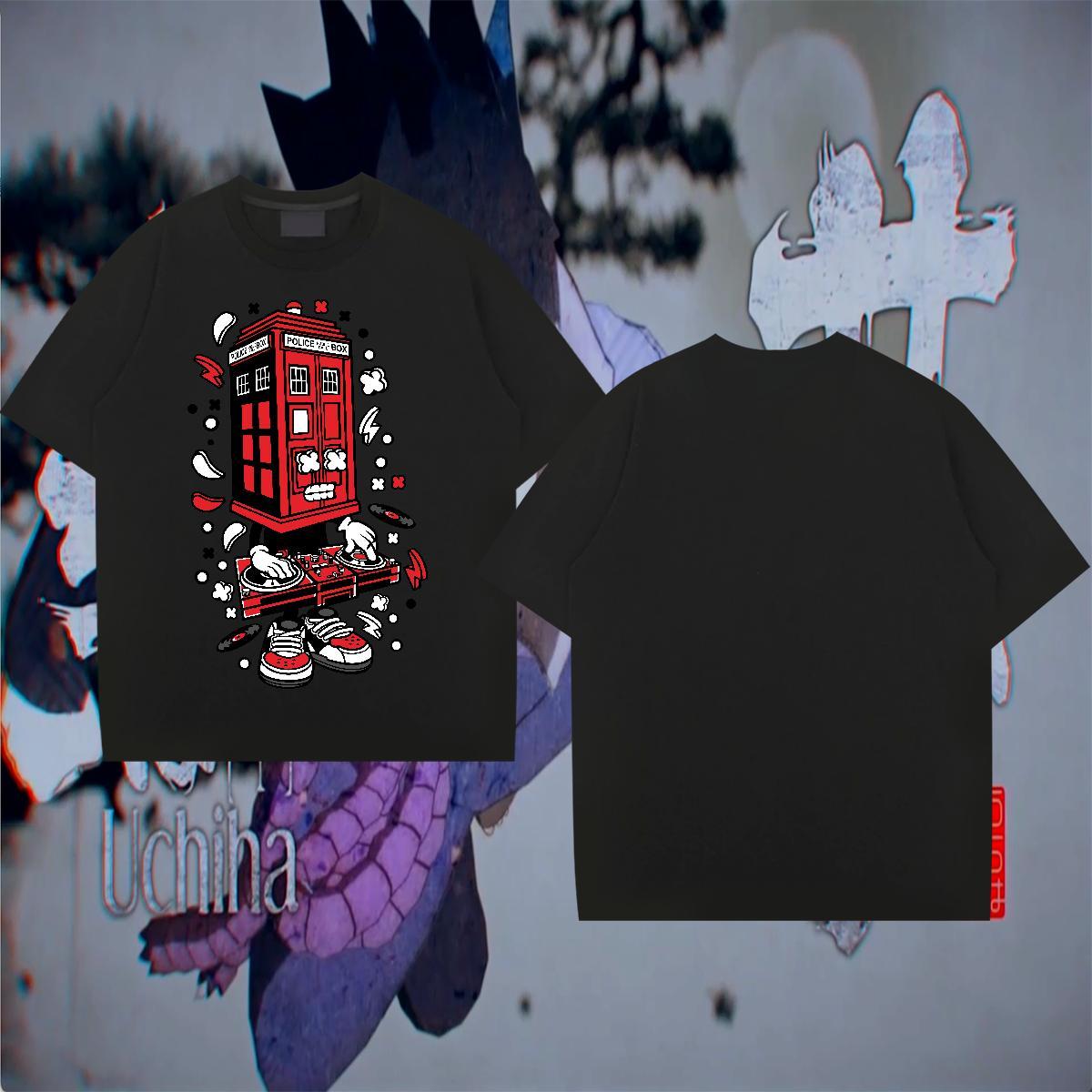 Wholesale Men Clothes T-Shirt 230g Pure Cotton Hip Hop ET Cartoon Print Crew Neck 2024 Summer Men T Shirts Tops