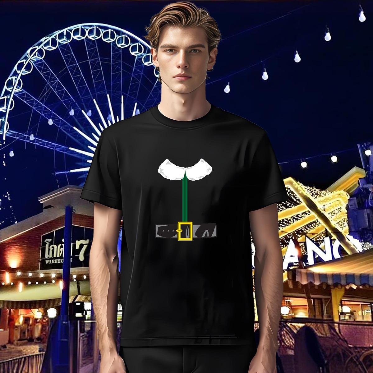 2024 New T-Shirts 230g Cotton Christmas Hip Hop Street Wear Short Sleeve O-Neck Soft Mens Tshirts Oversized
