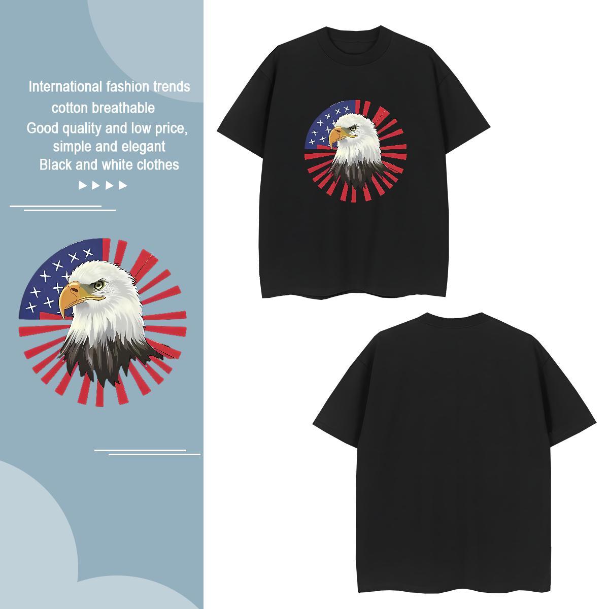 T Shirt For Man 230g Pure Cotton eagle Street Breathable Short Sleeve Asian Size Men Tops Tees New Designer Cool Tshirts