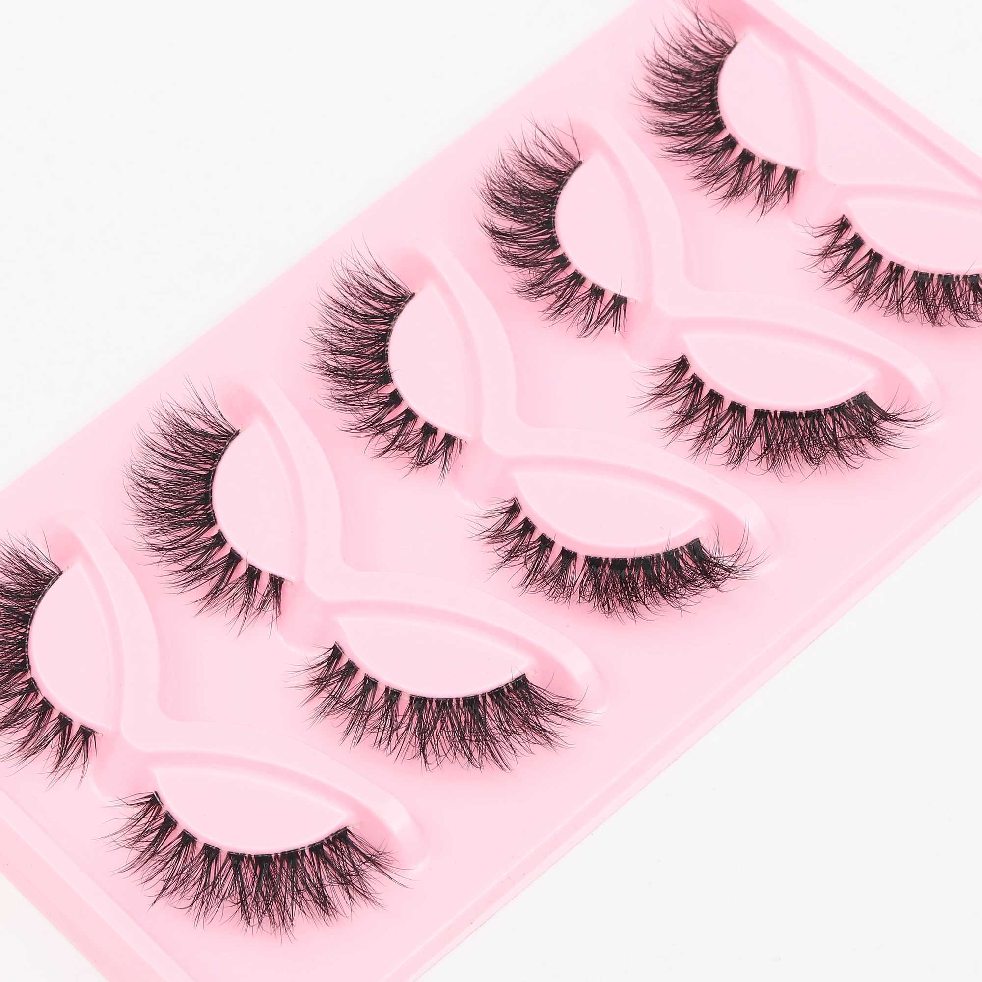 Cat eye eyelashes 3D mink eyelashes natural long full stripe eyelashes transparent short mink eyelashes cartoon fake eyelashes W240803