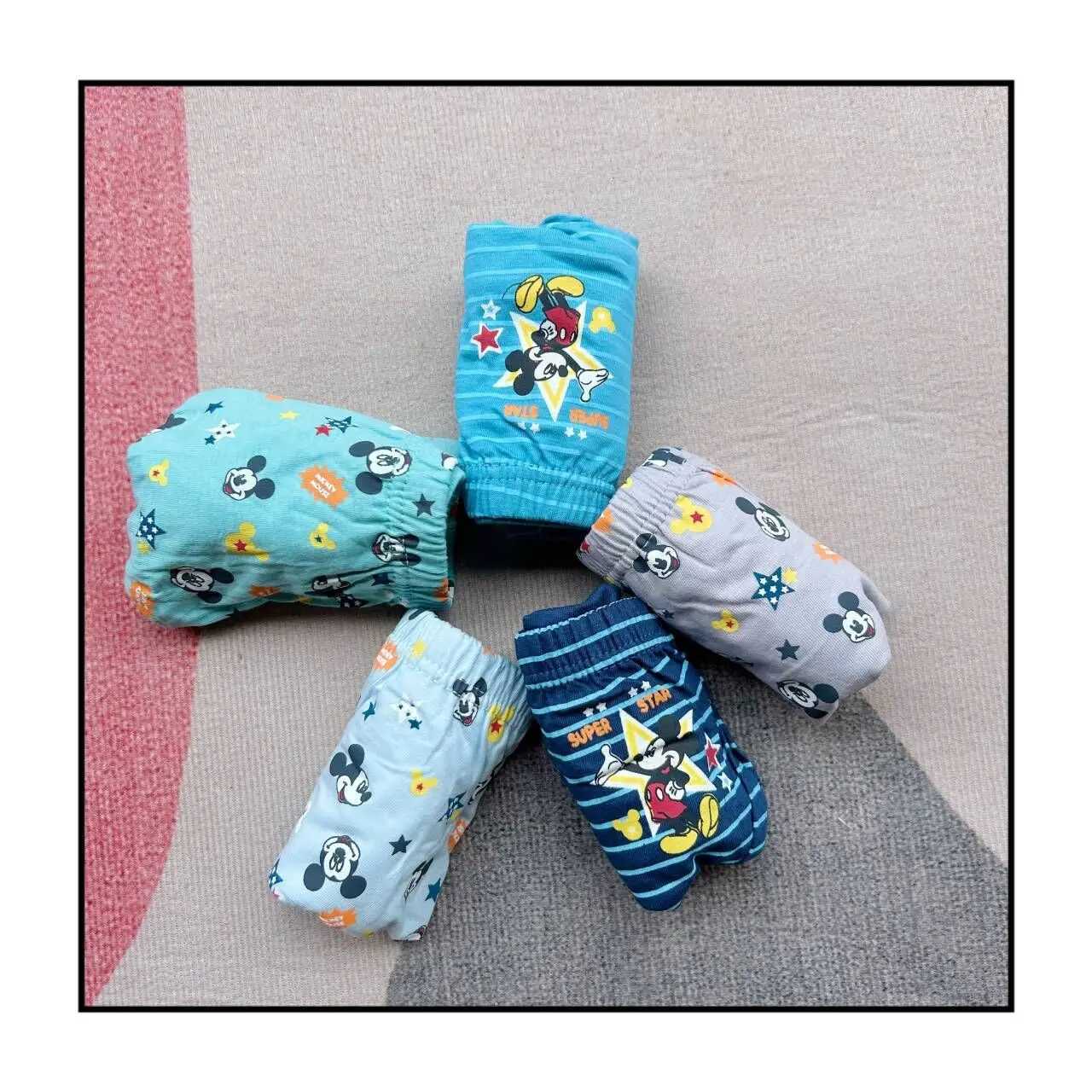 5 pieces/bag 3-14Y new boy triangle underwear cartoon childrens knight boy underwear childrens underwearW240715