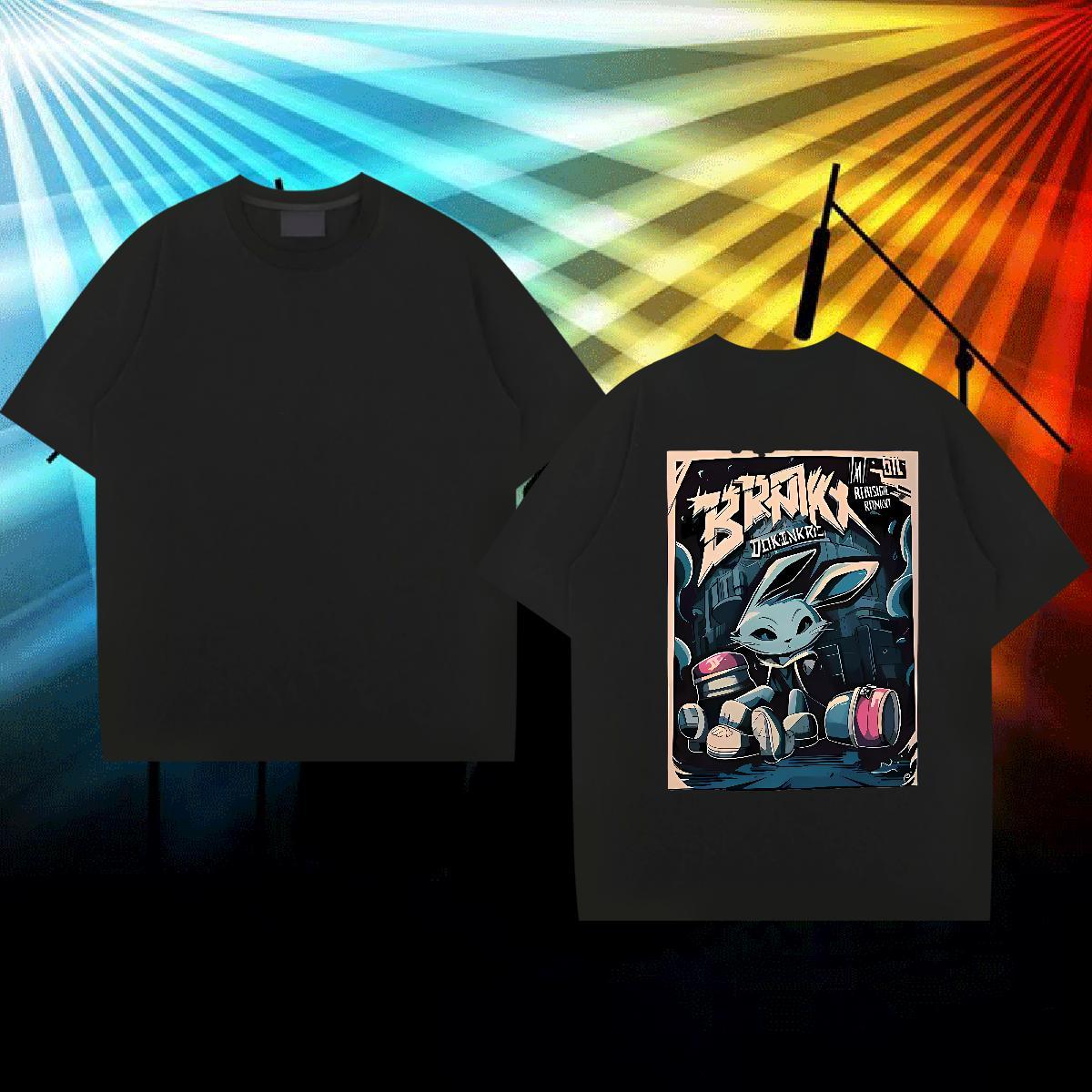 2024 Designer T-Shirts for Men 100% Cotton 230g rabbit Anime Printing Street Wear Round Neck Short Sleeve TOP Quality Couples T Shirts DIY Printed