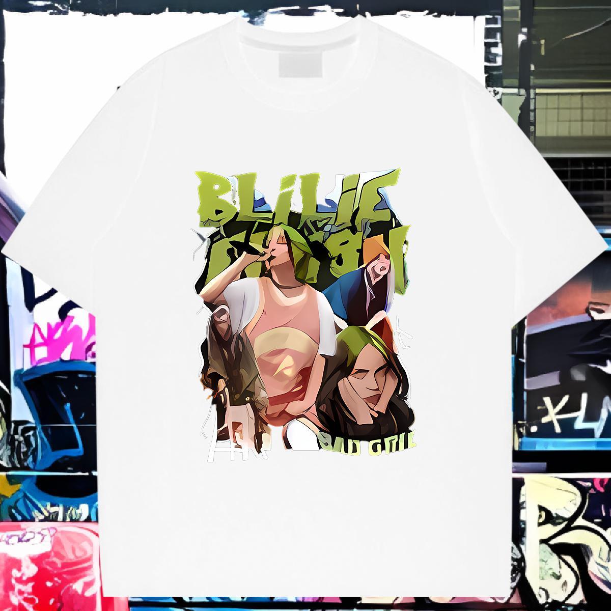 T-Shirts 230g 100% Cotton character Outdoor Crew Neck Floral Print Men Clothes T-Shirt 2024 DIY Loose Fit Tees