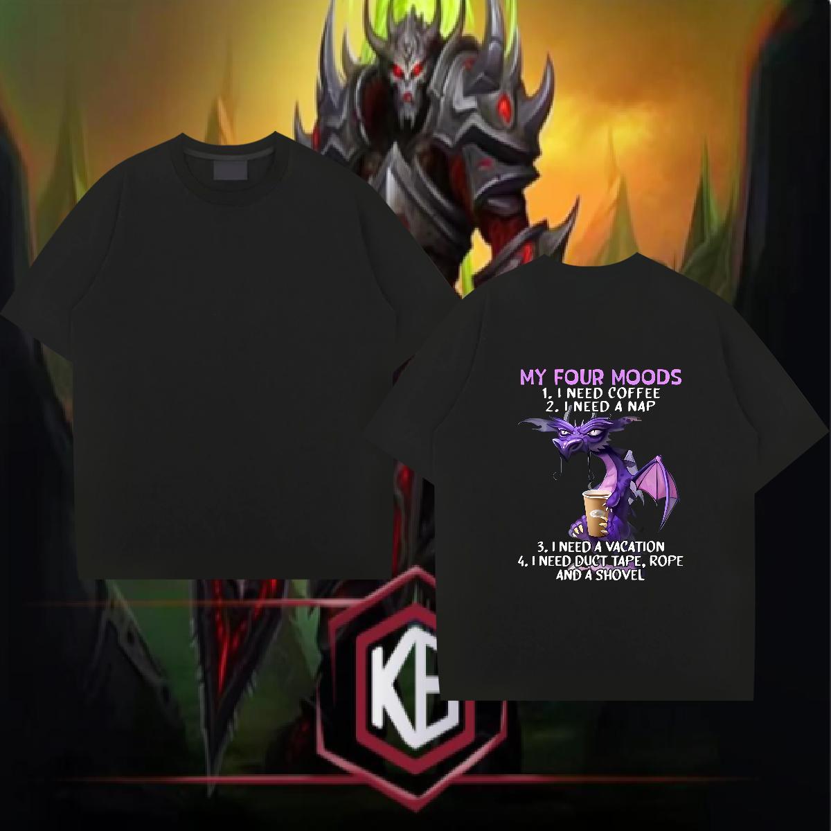 2024 Summer T-Shirts for Men 100% Cotton 230g dinosaur High Street Hip Hop Tee Shirt O Neck Short Sleeves Cool Design Tshirt for Man Woman Oversized 4