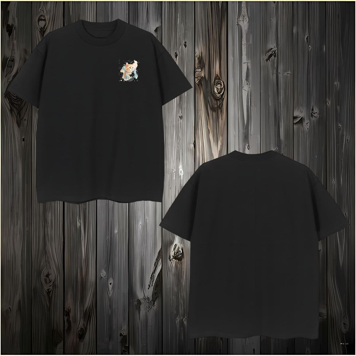 Cool Tshirt for Man Woman 230g 100% Cotton cat T-Shirts Spring Summer Short Sleeve O-Neck Custom Print Plus Size Wholesale Tshirts