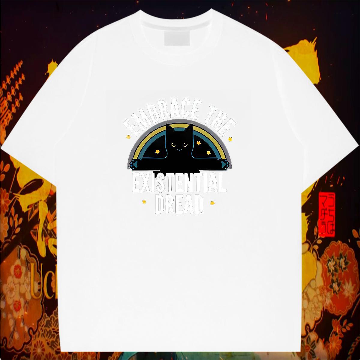Factory Direct Man T Shirts 230g Pure Cotton cat Street Wear Tee Shirt Breathable Crew Neck Classic Tshirts Custom Printing