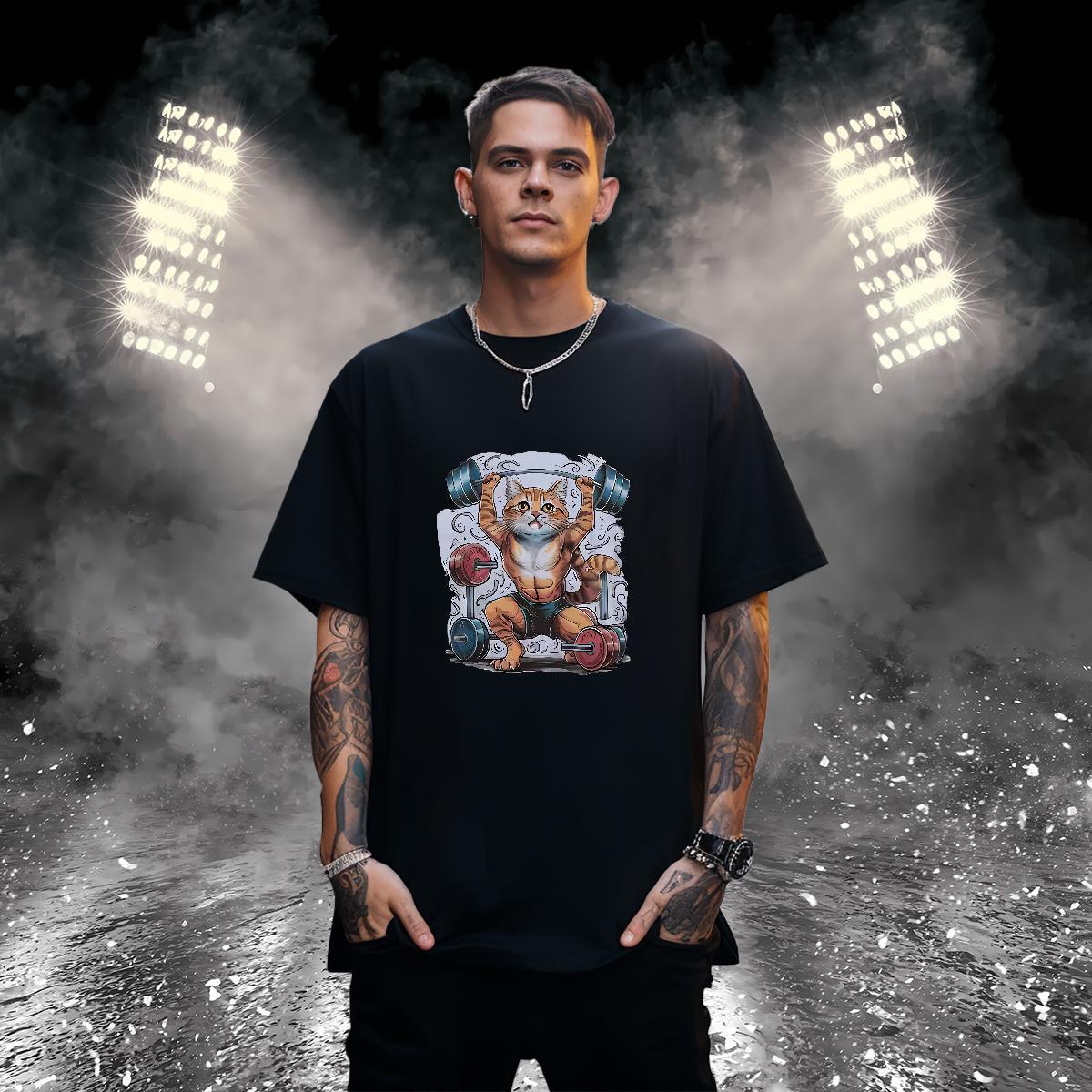 DIY Customized T-Shirts for Men 230g Cotton strong Hip Hop Clothings Crew Neck Breathable Classic Men Tees Black White