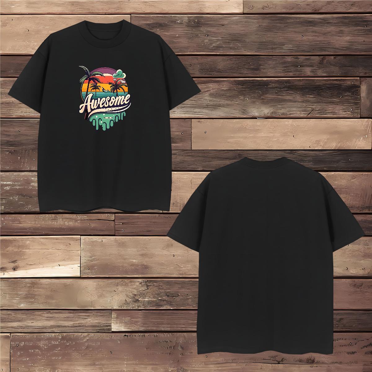 DIY Mens T Shirts 230g Cotton tree Daily Outfit Tees Shirts Pure Cotton Soft Men Tshirts Anime Print