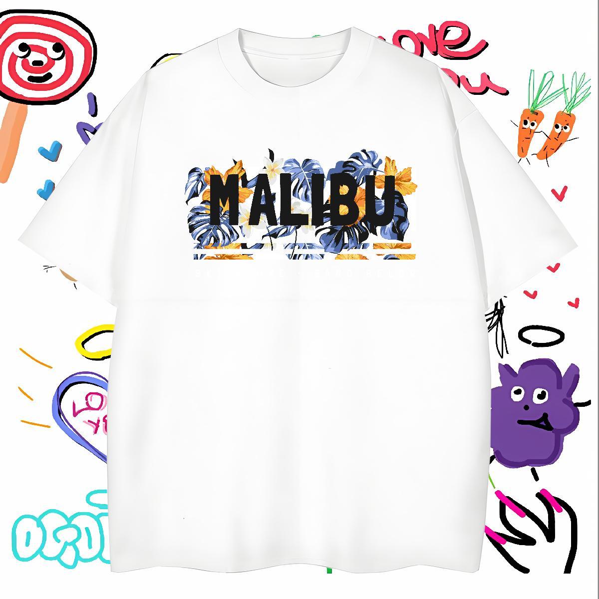 Mens T Shirts 230g Pure Cotton flower Beach Breathable Short Sleeve Custom Big Size Tshirt for Man Woman Customized Comfortable Tops Shirt