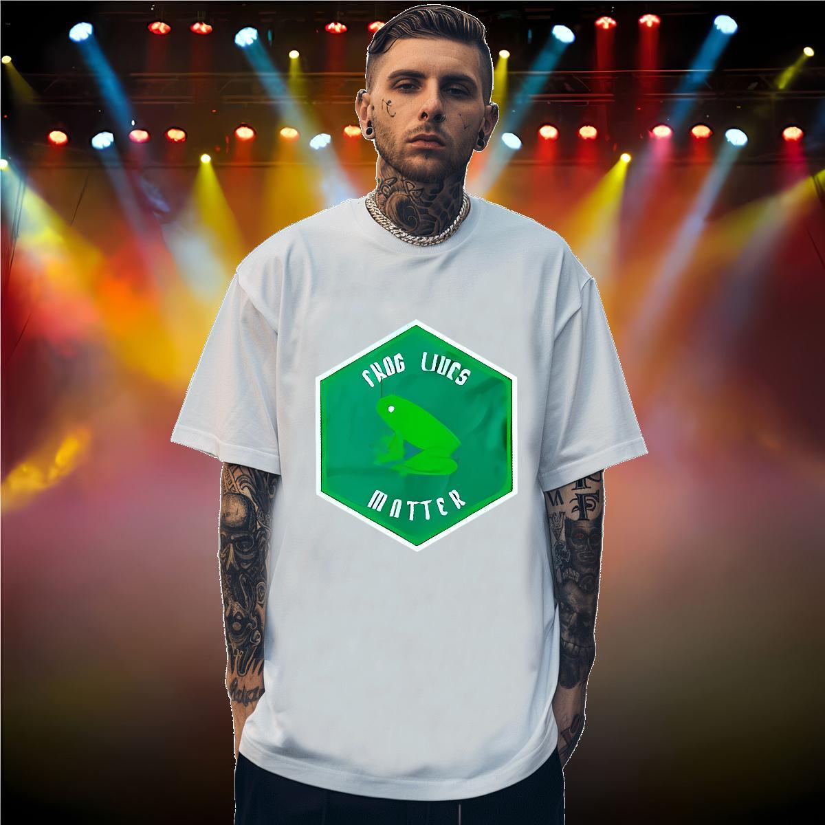 2024 DIY T Shirt For Man 230g Pure Cotton Frog Outdoor Tops Shirt Crew Neck Breathable Unisex Men Tees Custom Print Oversized