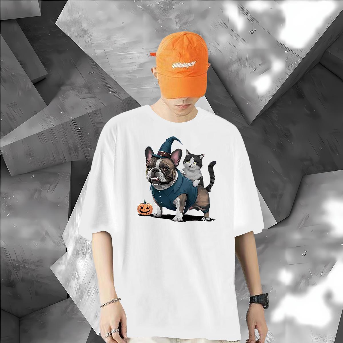 Fashion Casual Mens T Shirts 230g Pure Cotton animals Street Polos O Neck Short Sleeves Wholesale Men Tees Custom Cartoon