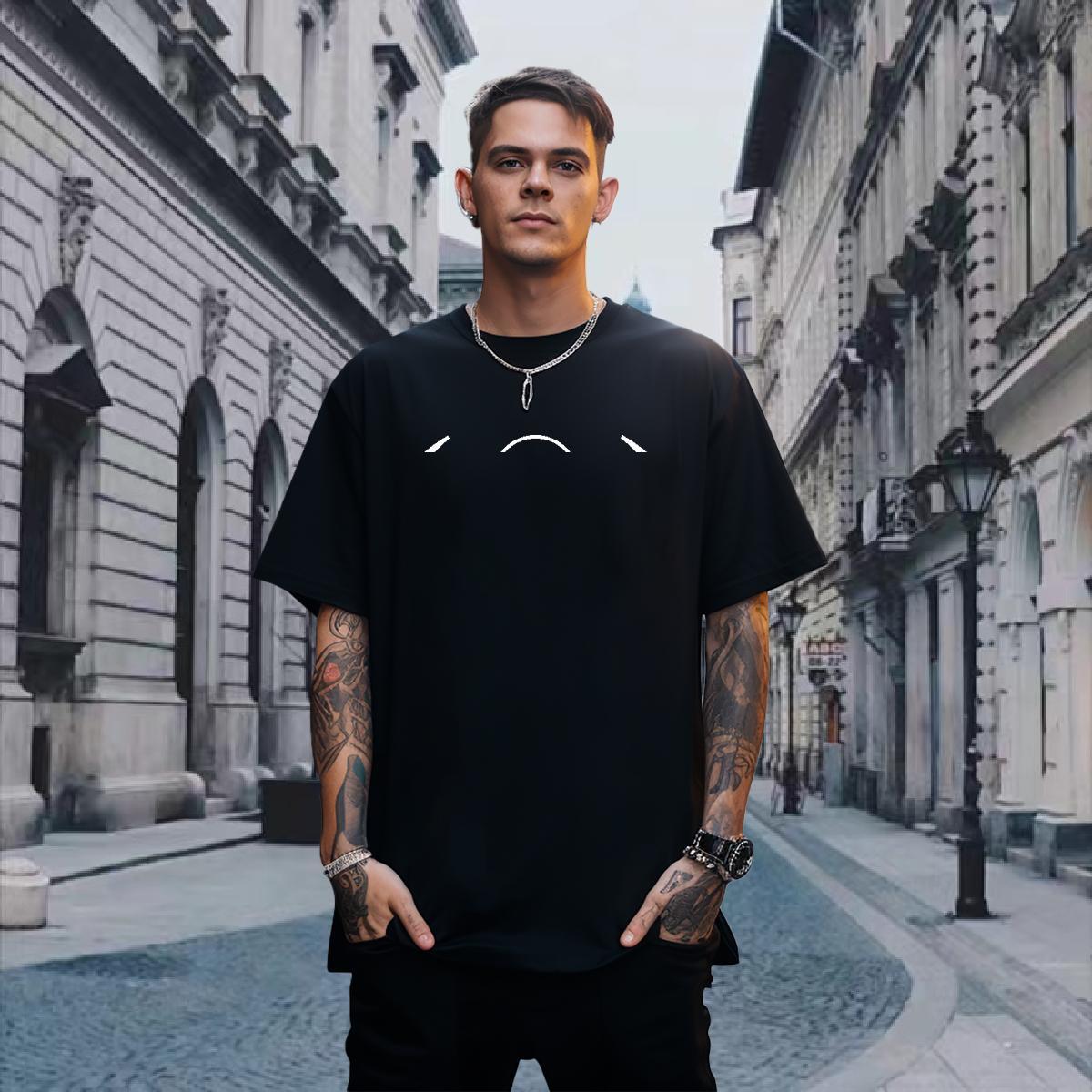 T Shirt For Man 230g Cotton handpainted Street Breathable Crew Neck White Plus Size Tshirts Stylist Brand Wear