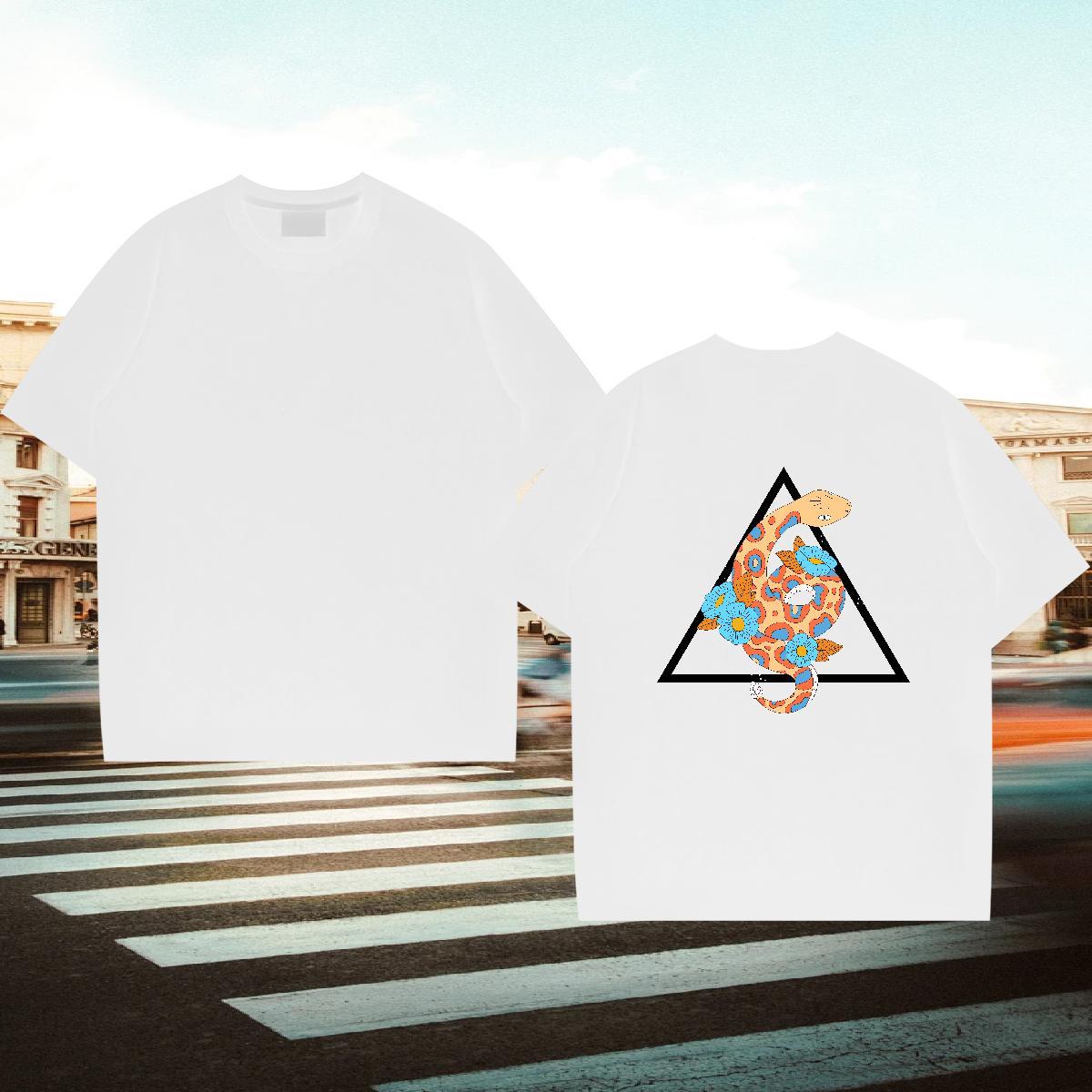New Arrival T-Shirts 230g 100% Cotton snake Summer Casual Wear O Neck Short Sleeves Cool Design Couples T Shirts Oversized 4XL
