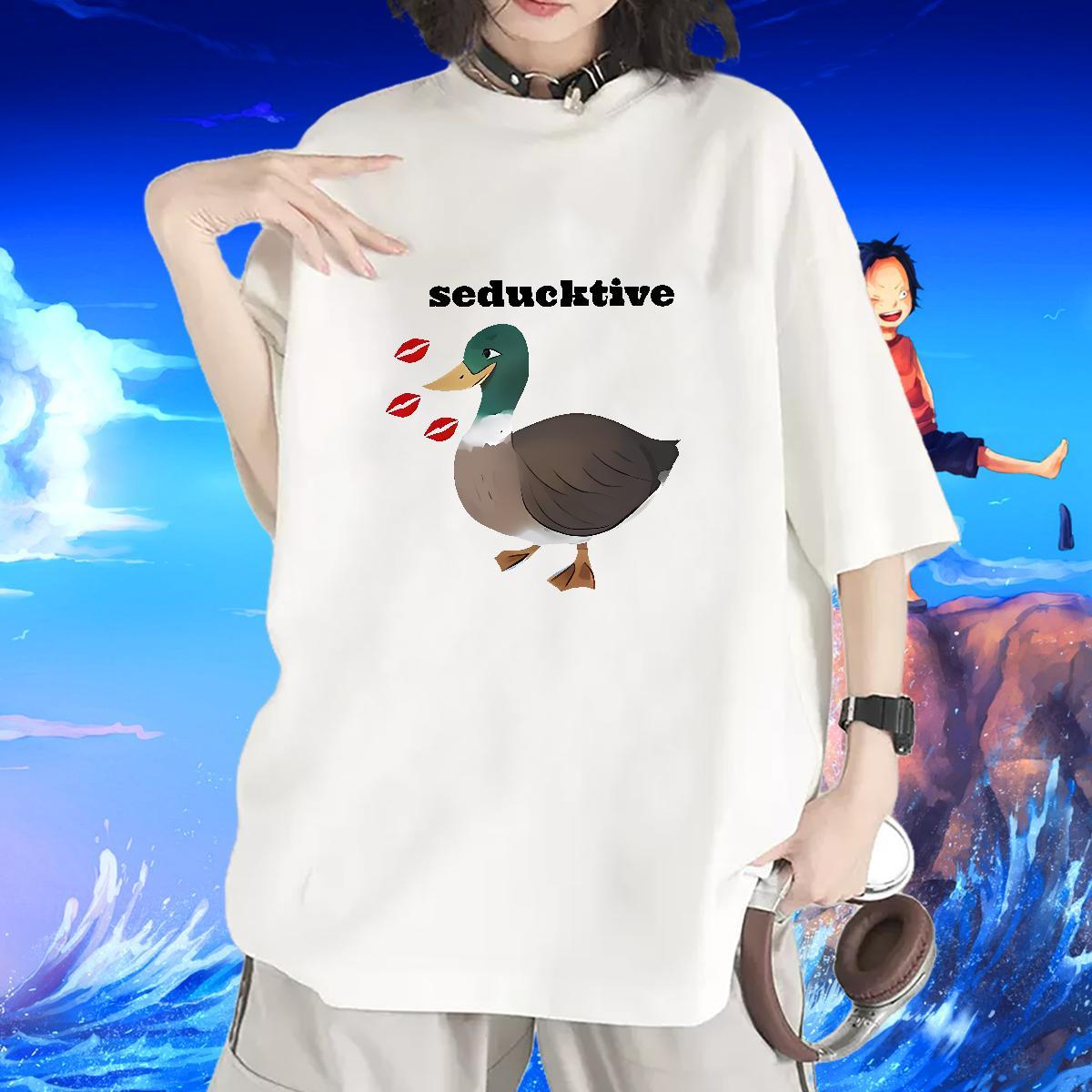 Designer Women T Shirts Breathable Lady T shirt DIY Printed duck Daily Wear 230g Cotton 2024 Designer Tops Shirt