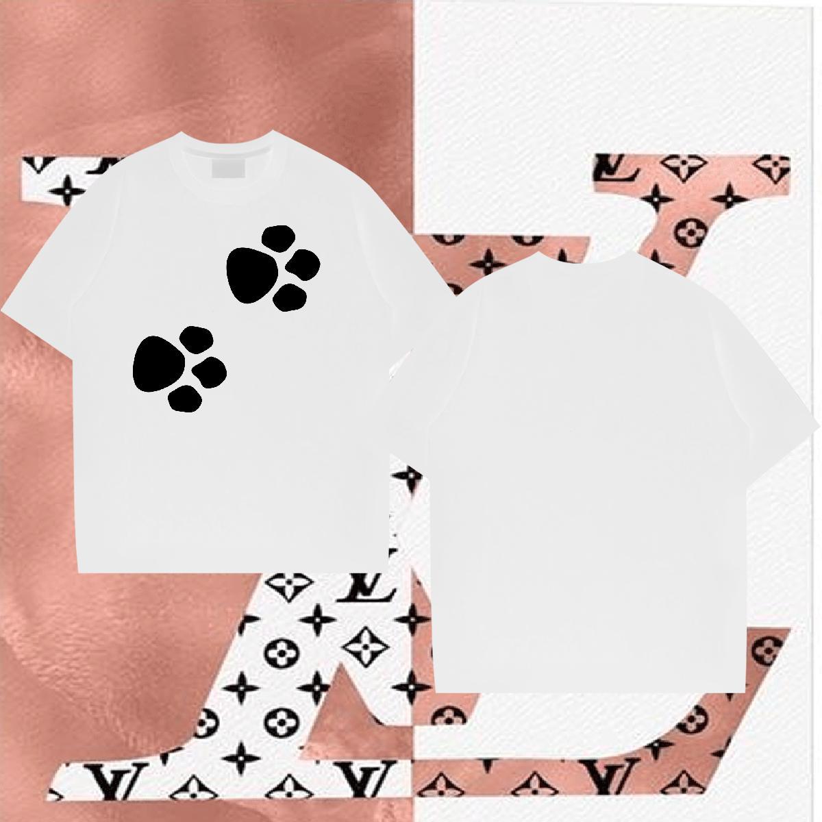 Fashion New T-Shirts for Men 230g Cotton dog's paw Street Wear Top Tees O Neck Short Sleeves Free Shipping Tshirts Skull
