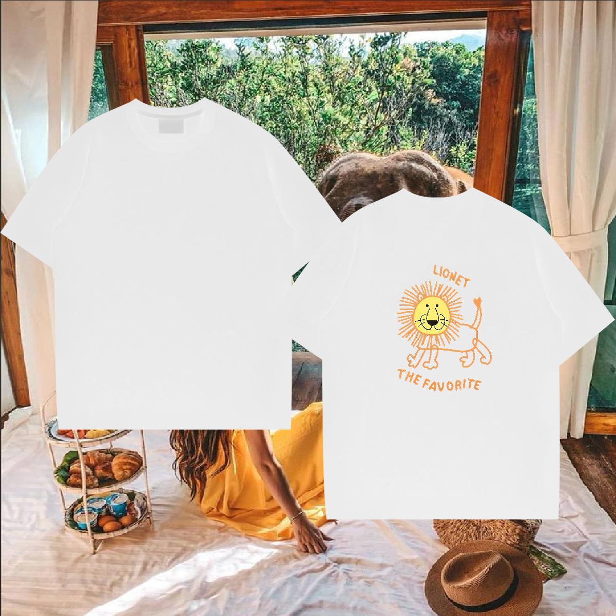 2024 Designer Men T Shirts 100% Cotton 230g lion Hip Hop Tops Tees Crew Neck Breathable Classic Men Tops Tees Custom Printing