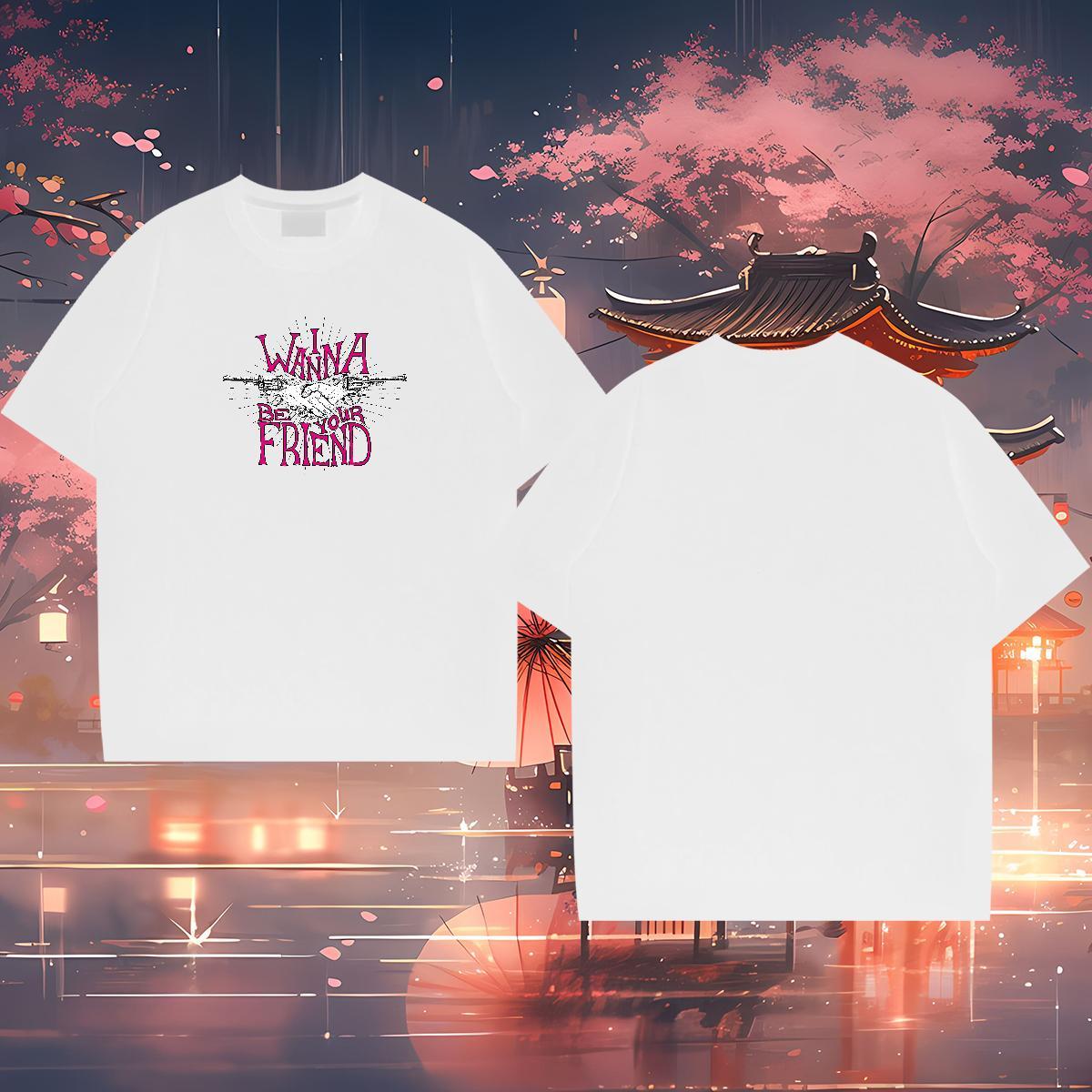 TOP Quality Tshirt for Man Woman 230g Pure Cotton gun T-Shirts for Men Summer Casual Crew Neck DIY Printed 2024 DIY Clothes