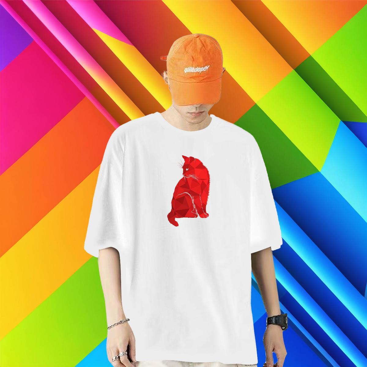 DIY Men T Shirts 230g Pure Cotton cat Summer Casual Tees Shirts O Neck Short Sleeves TOP Quality Tshirts Plus Size Cartoon