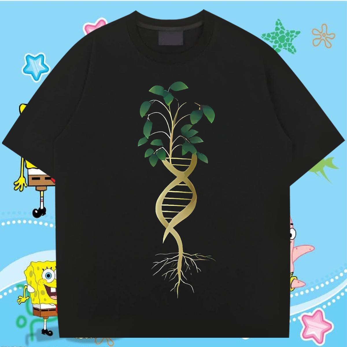 2024 T Shirt For Man 230g Pure Cotton tree Beach Tops Breathable Short Sleeve Designer Men Tshirts Anime Print