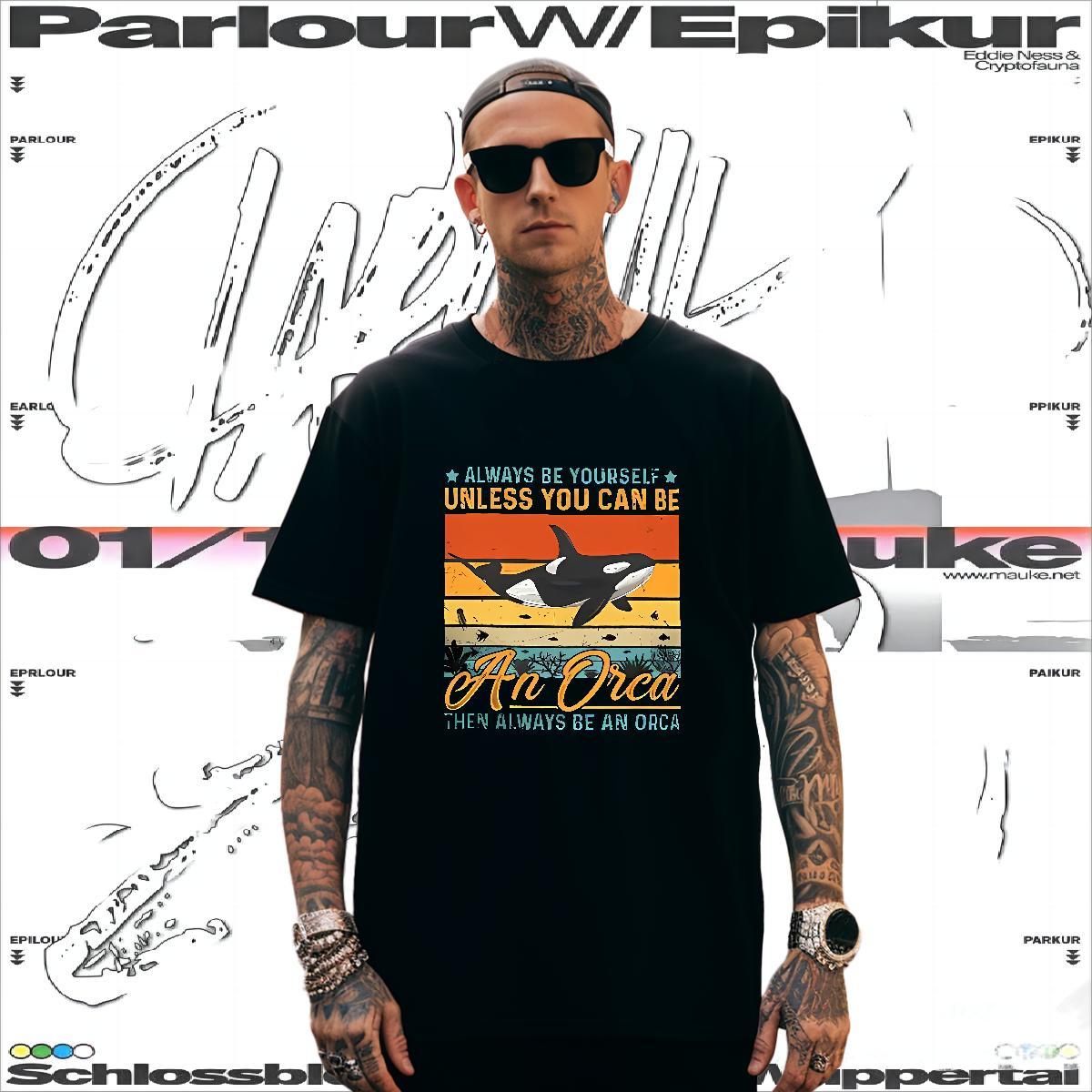 T-Shirts 230g Cotton dolphin Street Casual Breathable Asian Size Men Tees Brand Loose Polos