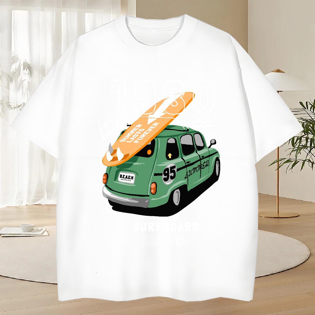 Wholesale Tshirt for Man Woman 100% Cotton 230g Casual car Custom Print Oversized Breathable Crew Neck Free Shipping T-Shirts Tops Shirt