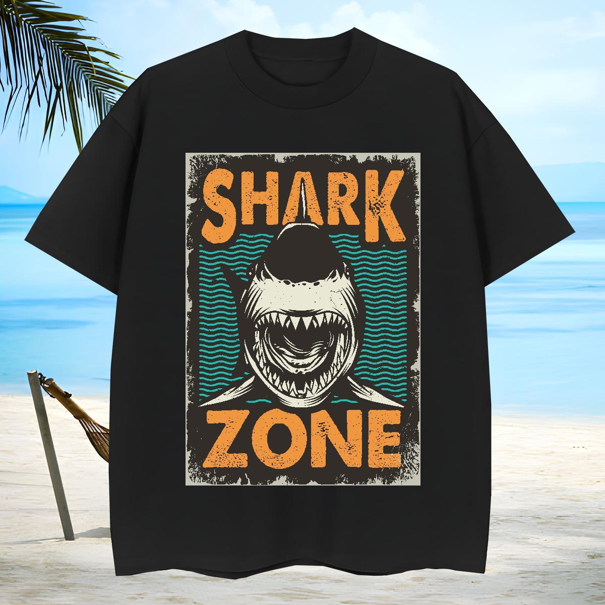 Cool Men Tees 230g Pure Cotton fish Man T Shirts Casual Breathable Short Sleeve Anime Fashion Design Tees Shirts