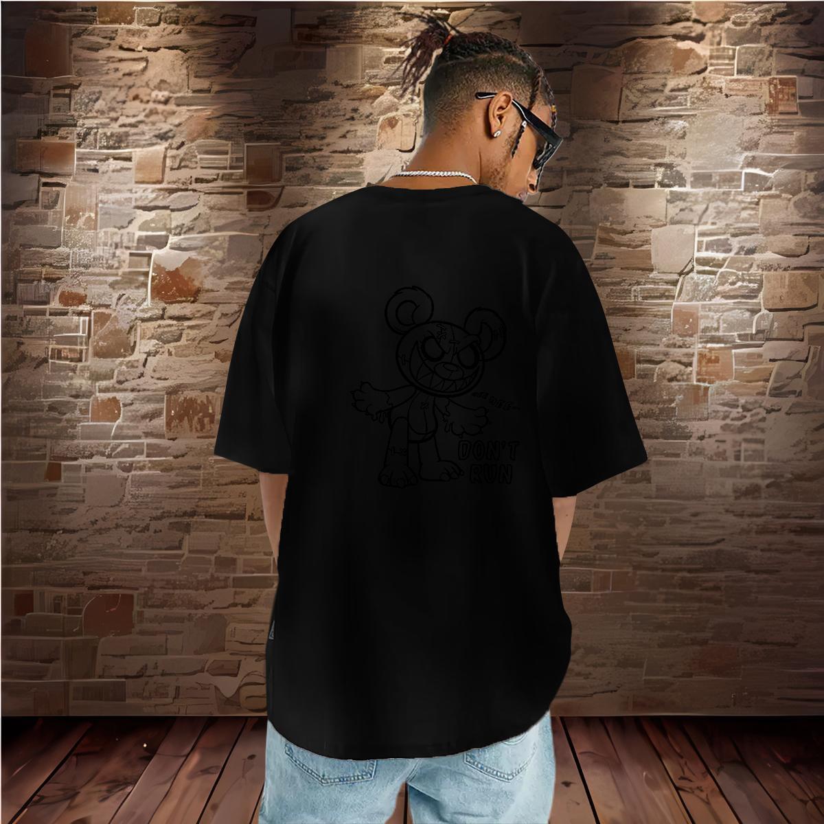 Stylist Man T Shirts 100% Cotton 230g bear Hip Hop Street Tops Shirt Breathable Crew Neck Wholesale Men Tops Tees Custom Print Oversized