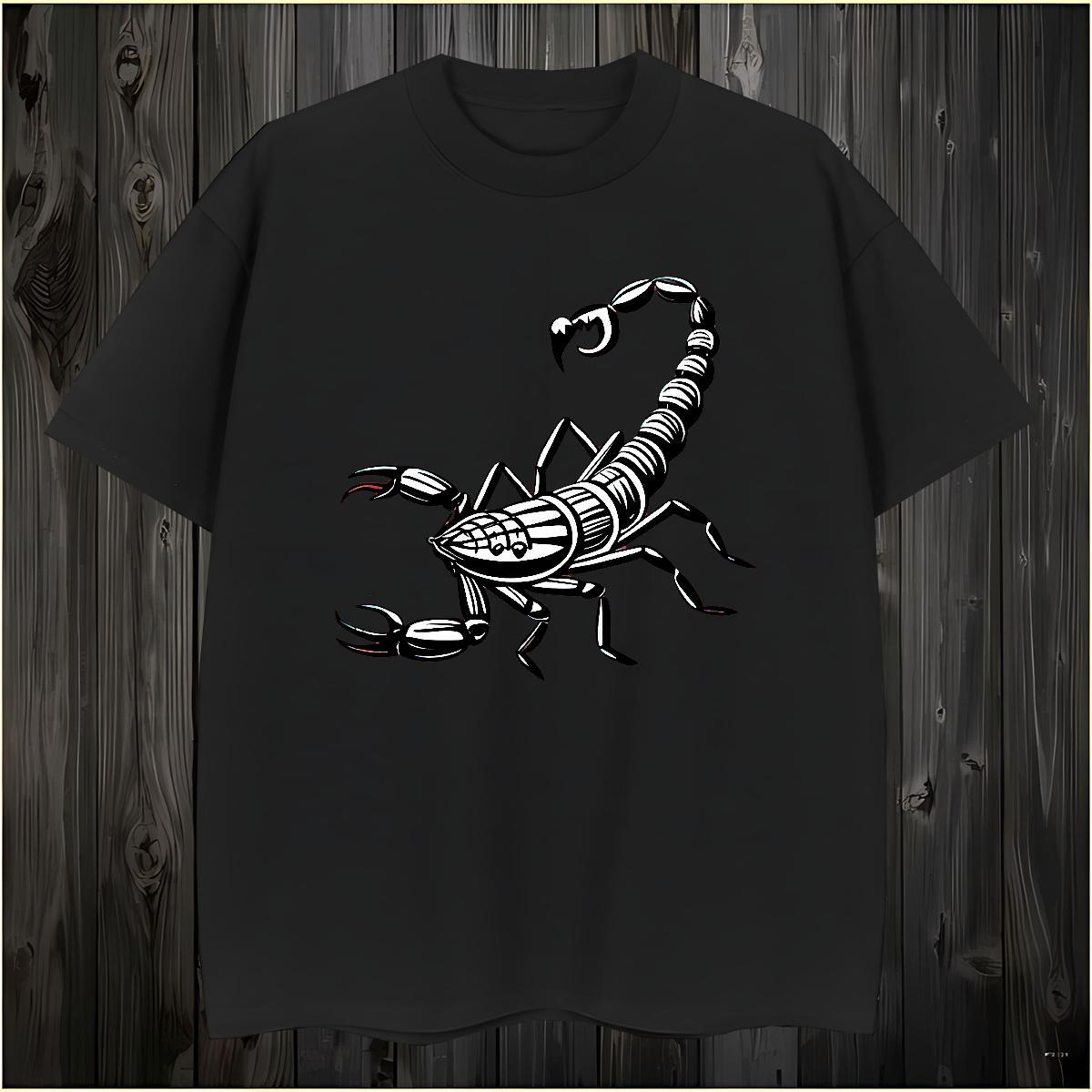 DIY T-Shirts for Men 230g 100% Cotton scorpion Casual Daily Wear Top Tees O Neck Short Sleeves Soft Men Clothes T-Shirt Custom Anime