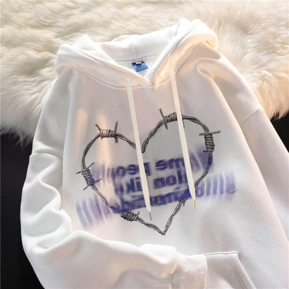 Hooded sweatshirt for women 2024 Korean style new letter printed loose long sleeved top, student pullover jacket trendy