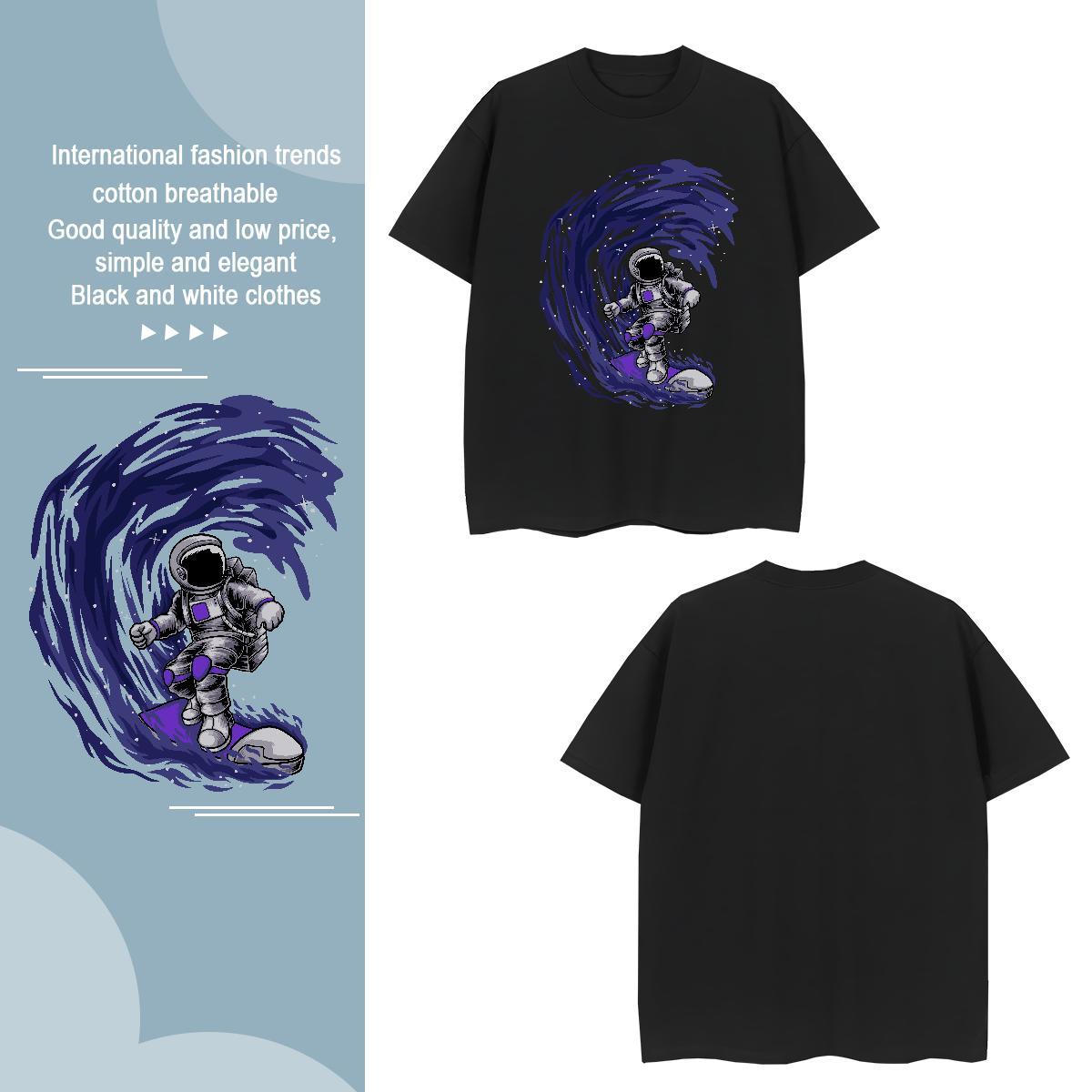 Men T Shirts 230g 100% Cotton universe Street Wear Breathable Crew Neck Custom Print Oversized Men Tshirts 2024 DIY Popular Tees Shirts