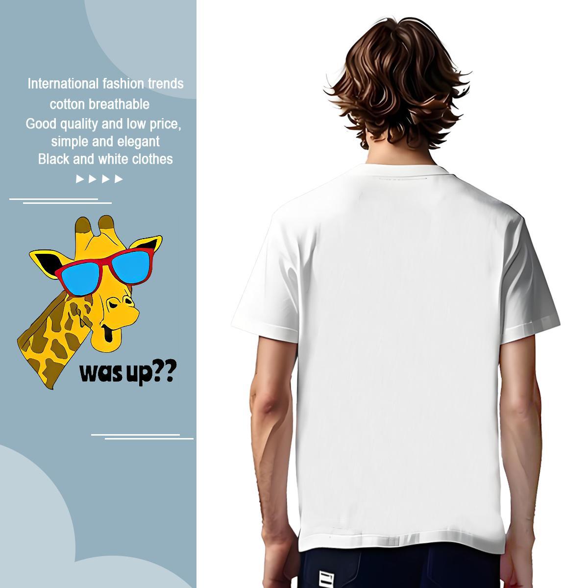 Mens T Shirts 230g 100% Cotton Deer Home Outdoor Breathable Short Sleeve Oversized 3XL 4XL Tshirt for Man Woman 2024 Unisex Clothings