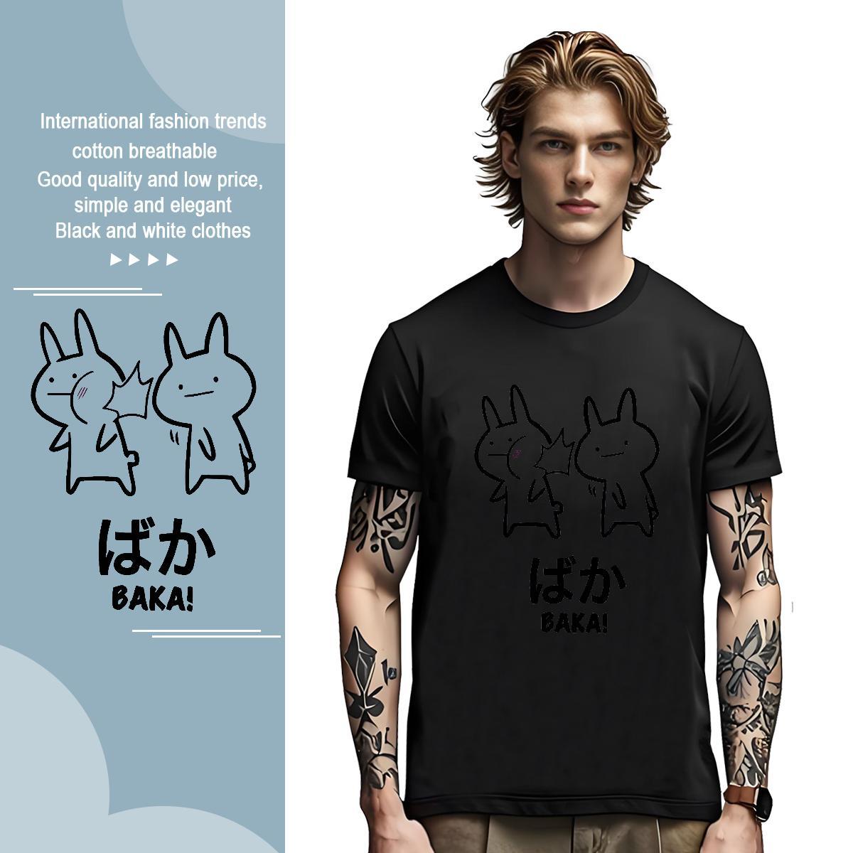 T Shirt For Man 230g Pure Cotton Hand drawn Spring Summer Short Sleeve O-Neck Custom Anime Men Tops Tees 2024 Designer Comfortable Tees Shirts