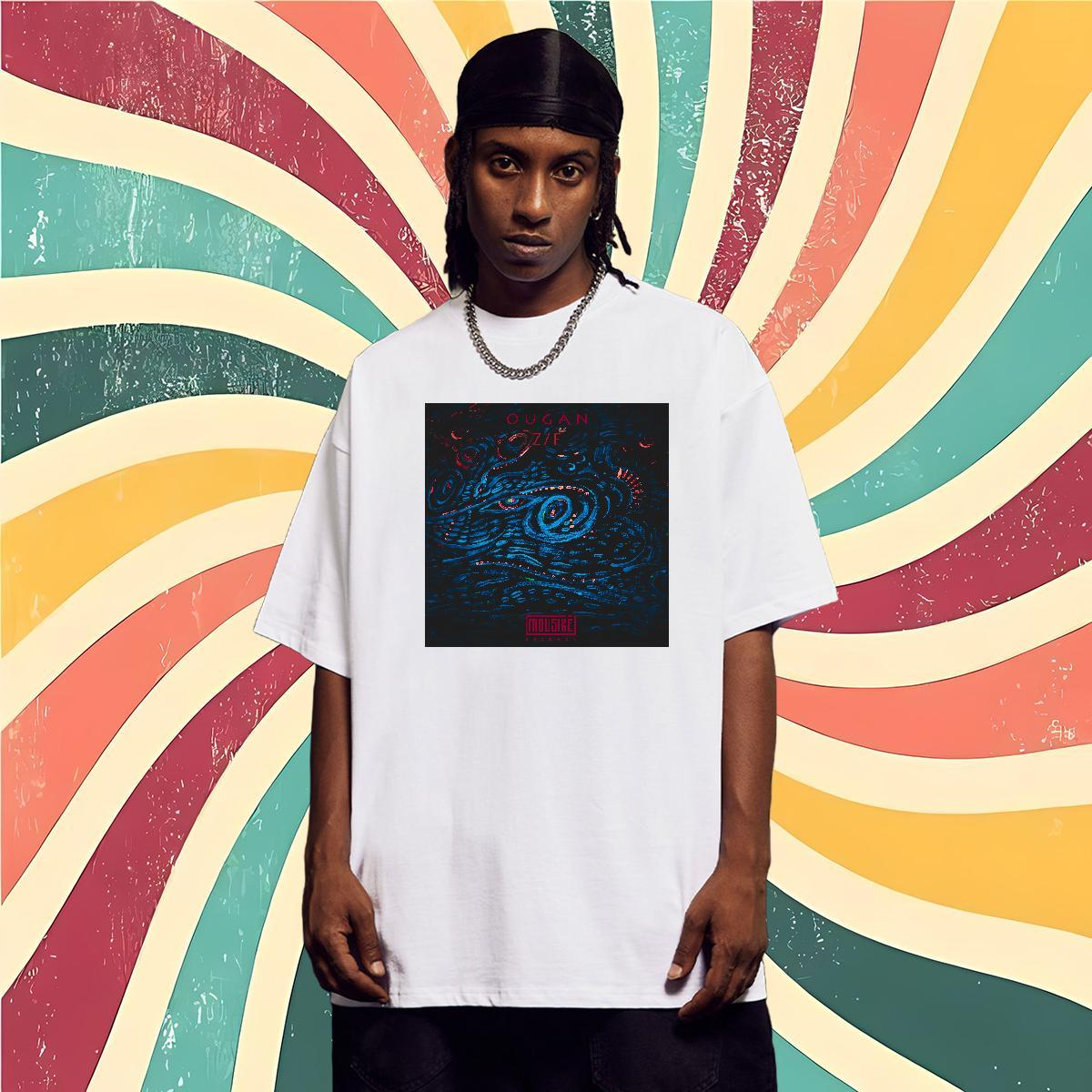 2024 New T shirt 230g 100% Cotton terror Daily Outfit Tops Tees Short Sleeve Soft Cool Design Men Clothes T-Shirt White Plus Size