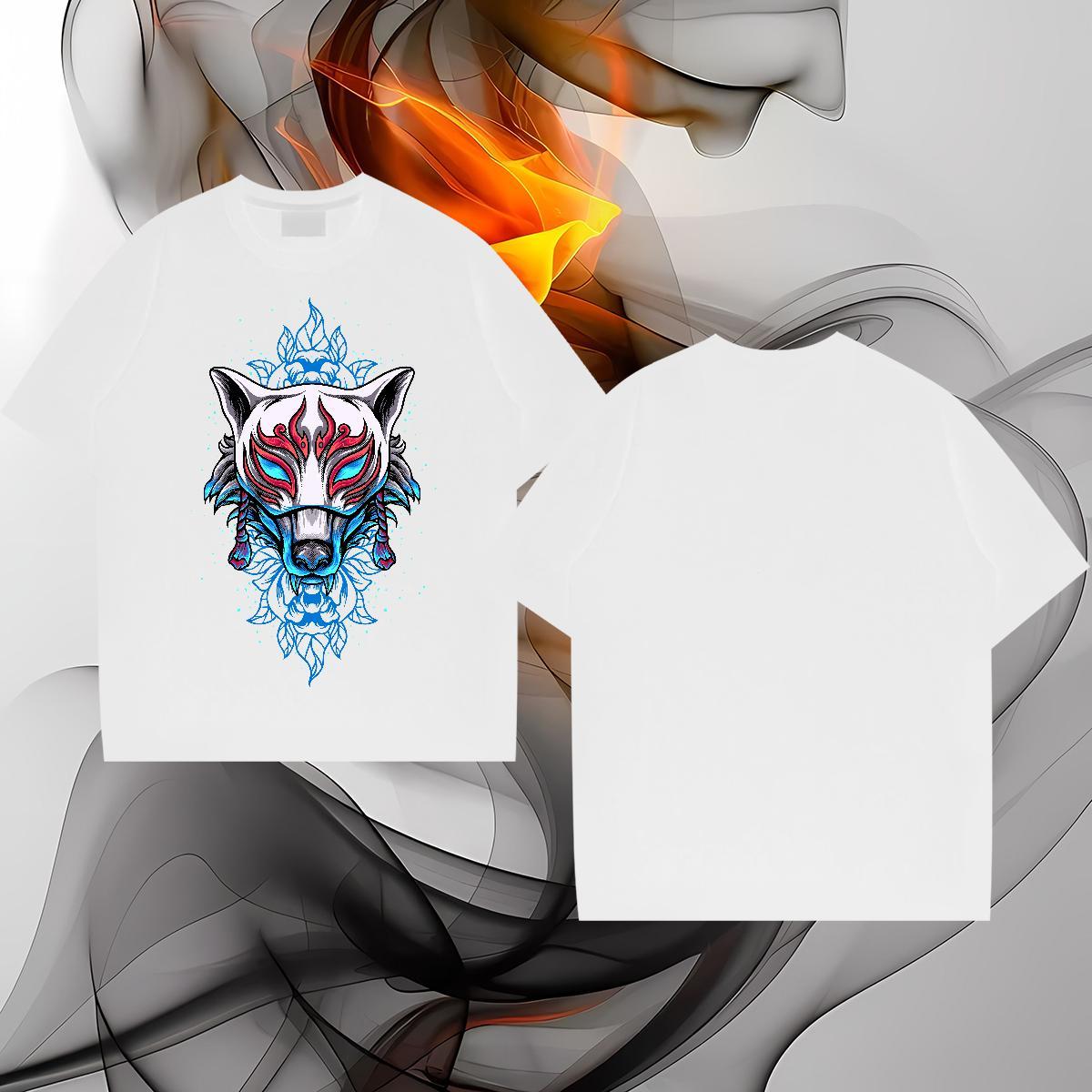 2024 T Shirts Men 230g Pure Cotton wolf Home Outdoor Polos Breathable Short Sleeve TOP Quality Tshirts Oversized 3XL 4XL